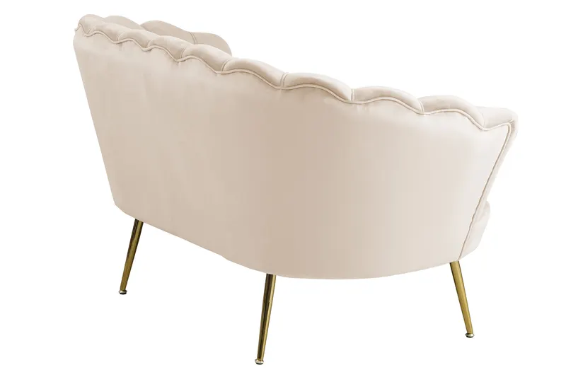 Muschelsofa aus Samt Beige, Ansicht 3