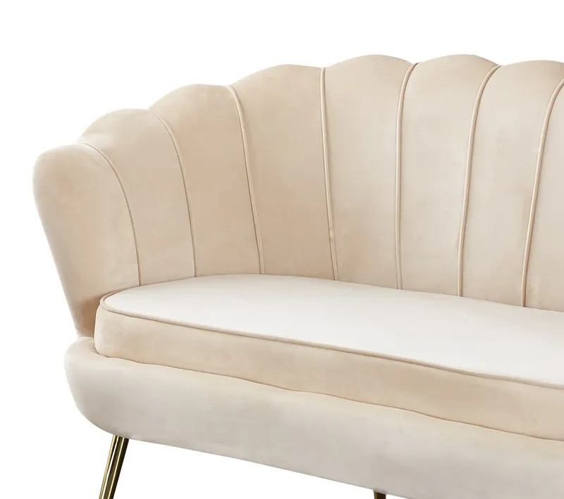 Muschelsofa aus Samt Beige, Ansicht 4