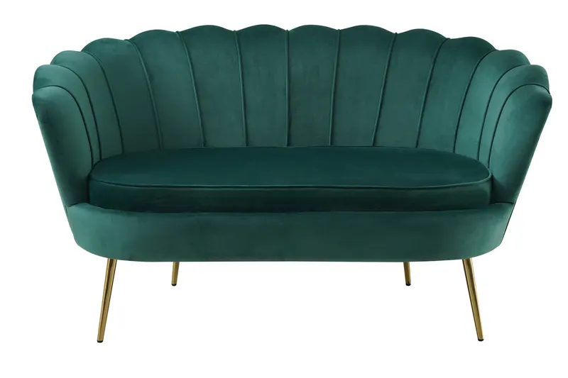 Muschelsofa aus Samt Grün, Ansicht 2