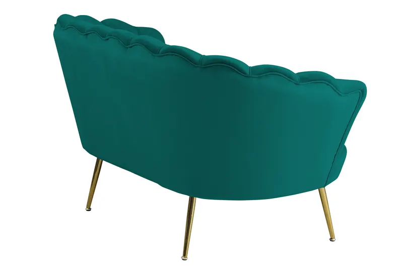 Muschelsofa aus Samt Grün, Ansicht 3