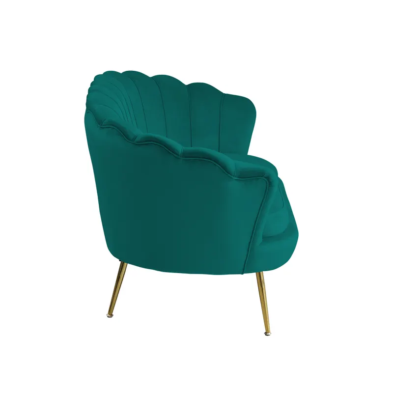 Muschelsofa aus Samt Grün, Ansicht 4