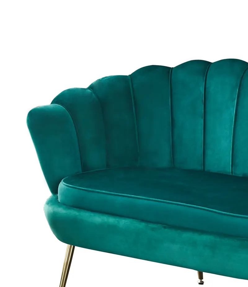 Muschelsofa aus Samt Grün, Ansicht 5