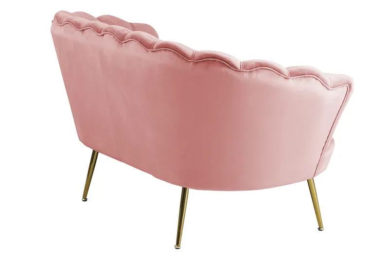 Muschelsofa aus Samt in Rosé, Ansicht 3