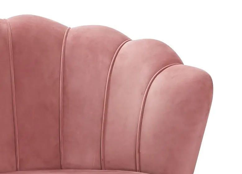 Muschelsofa aus Samt in Rosé, Ansicht 5