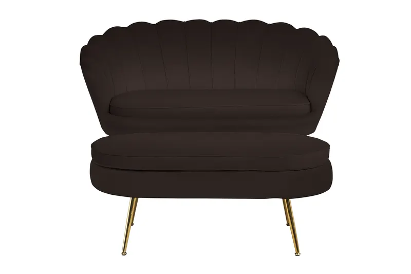Muschelsofa aus Samt in Schwarz, Ansicht 7