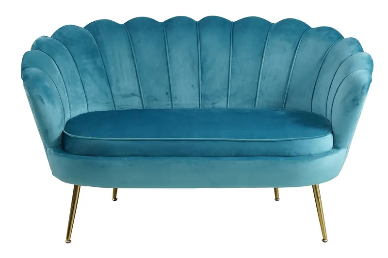 Muschelsofa aus Samt Blau, Ansicht 2