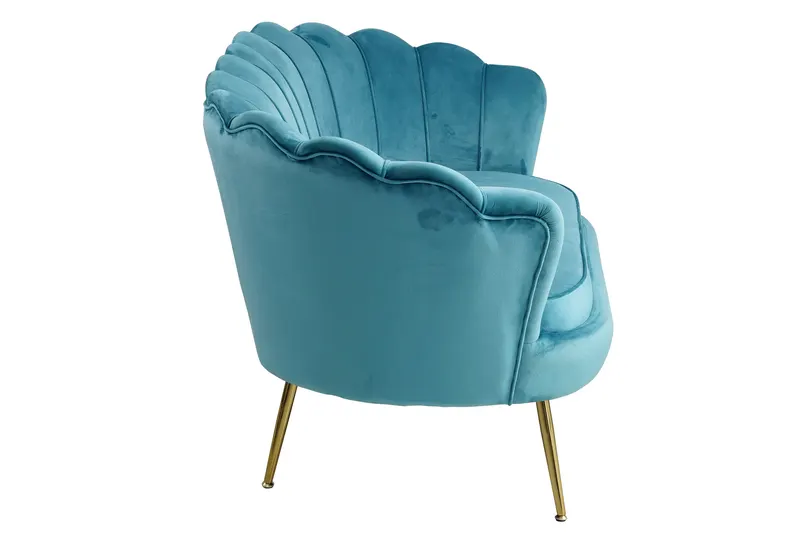 Muschelsofa aus Samt Blau, Ansicht 3