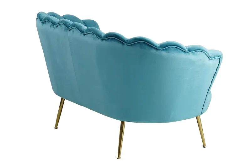 Muschelsofa aus Samt Blau, Ansicht 4