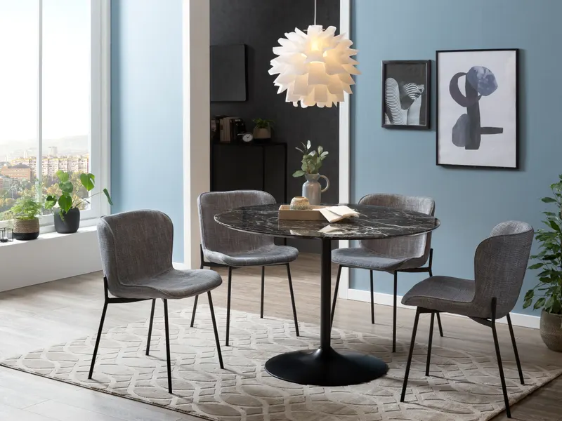 Tisch Schwarz rund Ø 110 cm, Ansicht 2