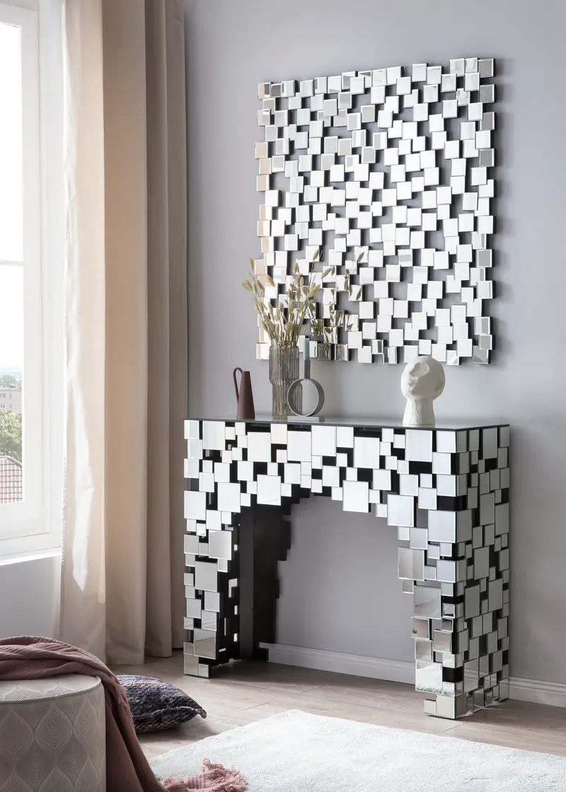 Konsolentisch aus MDF mit Spiegelglas-Mosaik, Ansicht 2