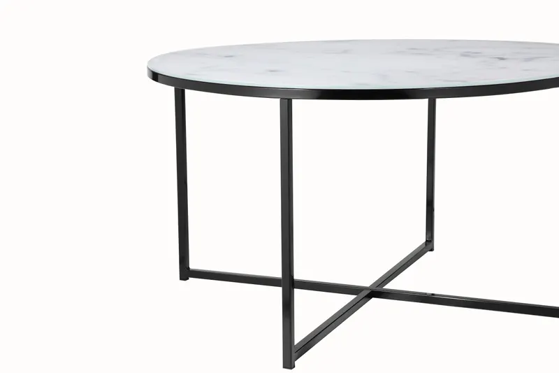 Couchtisch Ø 80 cm mit weißer Marmoroptik, Ansicht 4