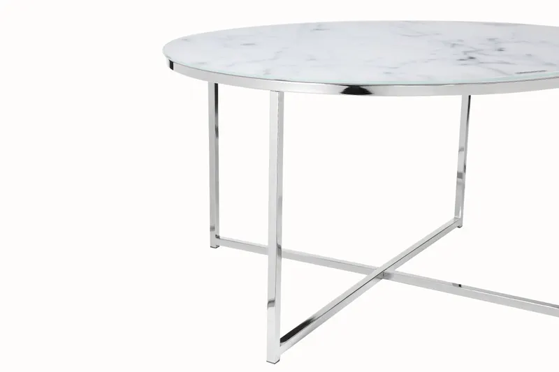 Couchtisch Ø 80 cm mit weißer Marmoroptik, Ansicht 3