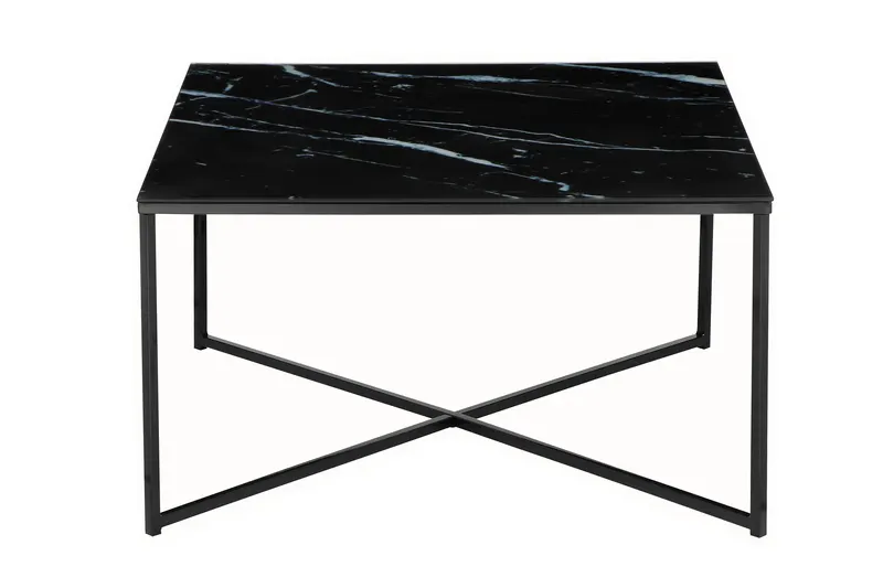 Couchtisch 80 × 80 × 45 cm, Schwarz, Ansicht 1
