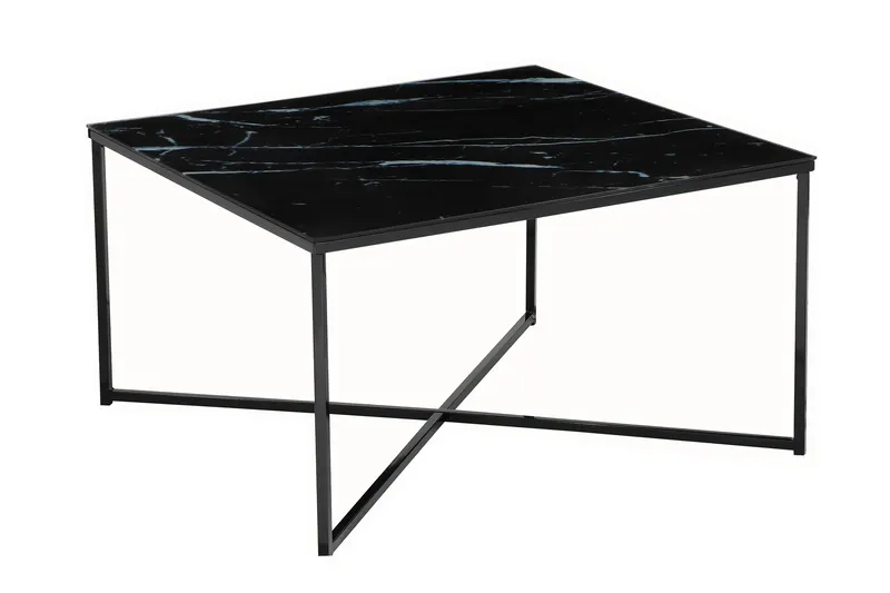 Couchtisch 80 × 80 × 45 cm, Schwarz, Ansicht 2