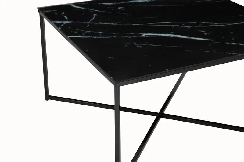 Couchtisch 80 × 80 × 45 cm, Schwarz, Ansicht 3