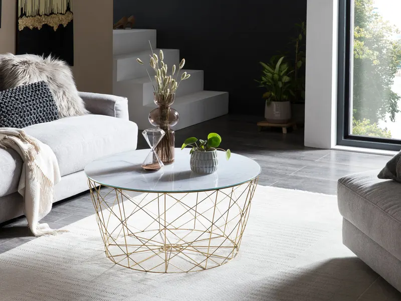 Couchtisch mit Metallkorb, Ø 80 cm, Ansicht 5