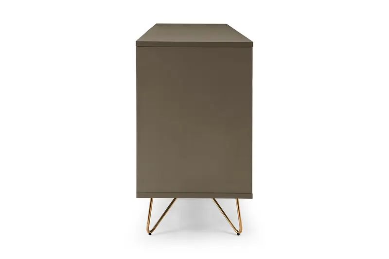 Kommode breit mit 6 Schubladen, Grau und Gold, Ansicht 4