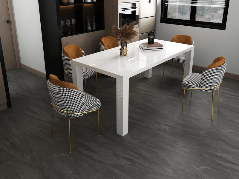 Esstisch 120/180/240 × 80 cm, weiß, Ansicht 4