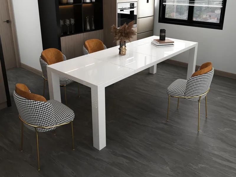 Esstisch 120/180/240 × 80 cm, weiß, Ansicht 5