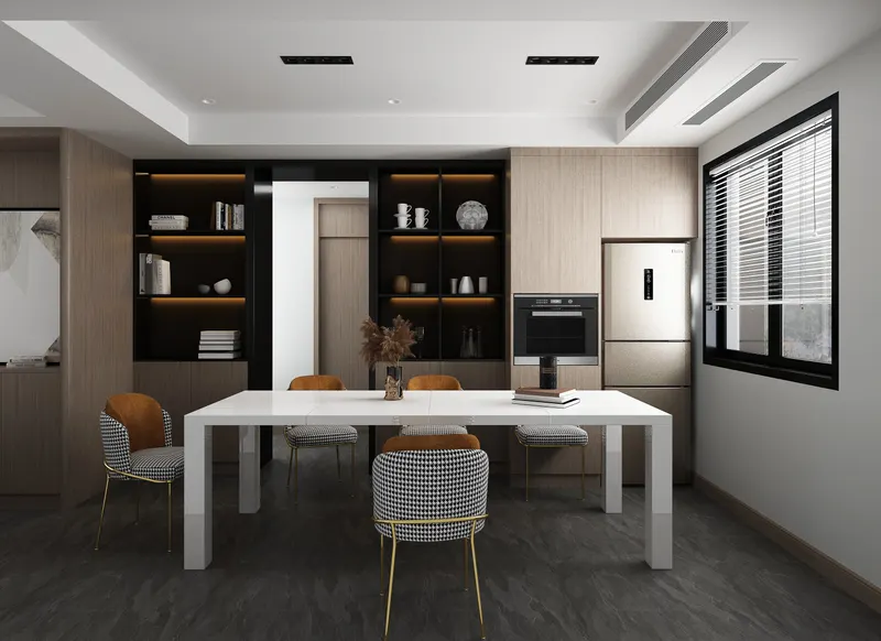 Esstisch 120/180/240 × 80 cm, weiß, Ansicht 6