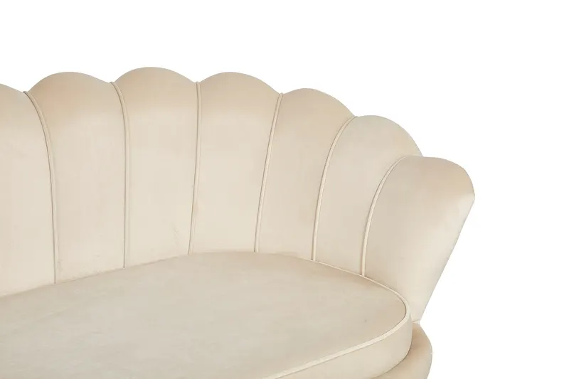 Muschelsofa 3-Sitzer aus Samt, Beige, Ansicht 3