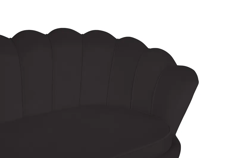 Muschelsofa 3-Sitzer aus Samt, Schwarz, Ansicht 3