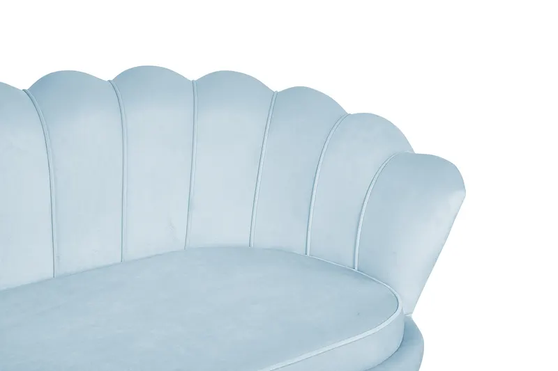 Muschelsofa 3-Sitzer aus Samt Hellgrau, Ansicht 3