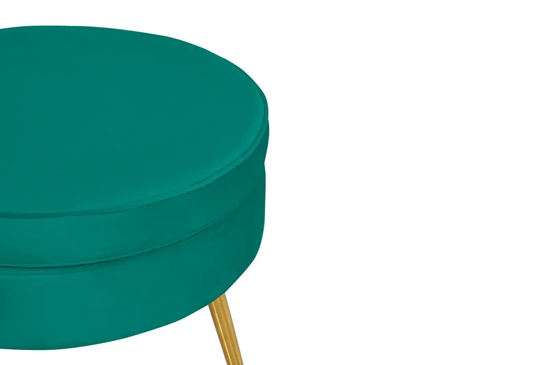 Sitzpouf rund aus Samt Grün, Ansicht 3