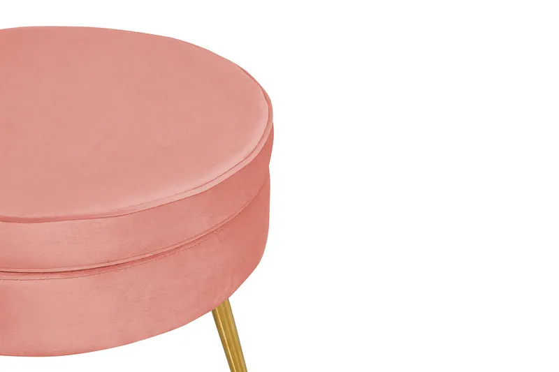 Sitzpouf rund aus Samt Rosé, Ansicht 3