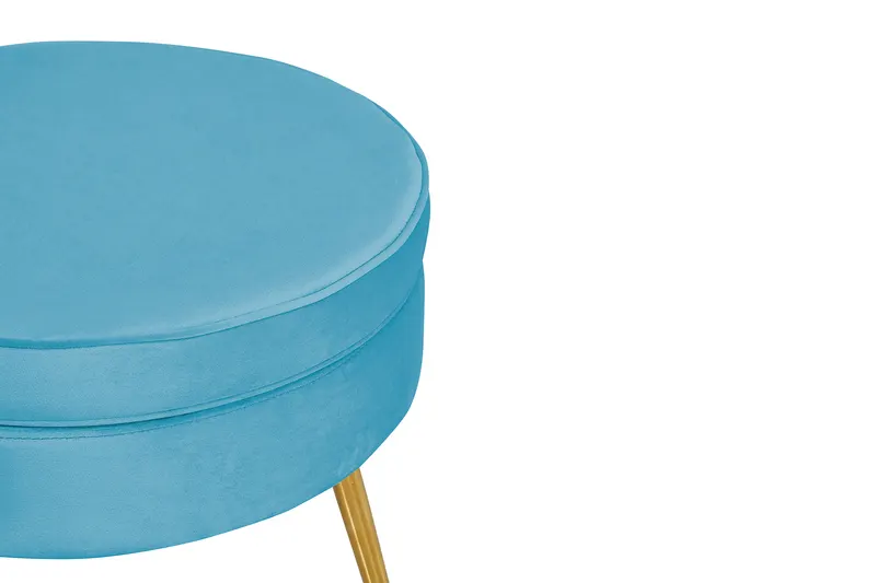 Sitzpouf rund aus Samt Blau, Ansicht 4