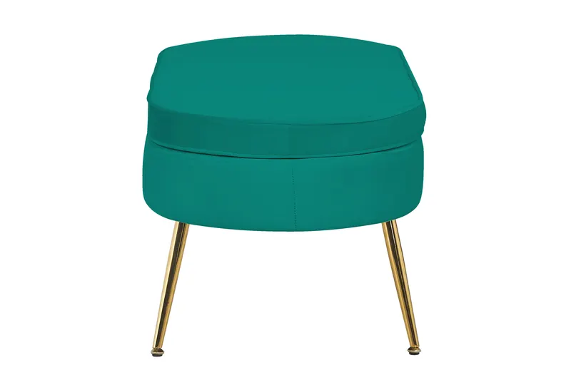 Sitzpouf oval aus Samt Grün, Ansicht 3