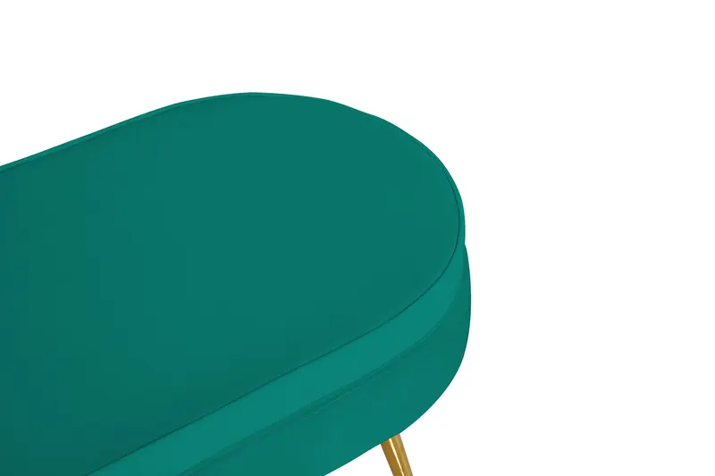 Sitzpouf oval aus Samt Grün, Ansicht 4