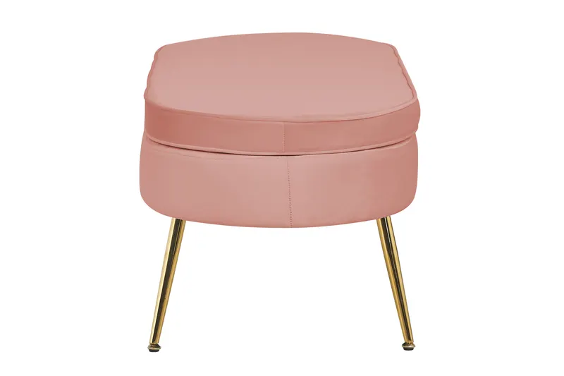 Sitzpouf oval aus Samt Rose, Ansicht 3