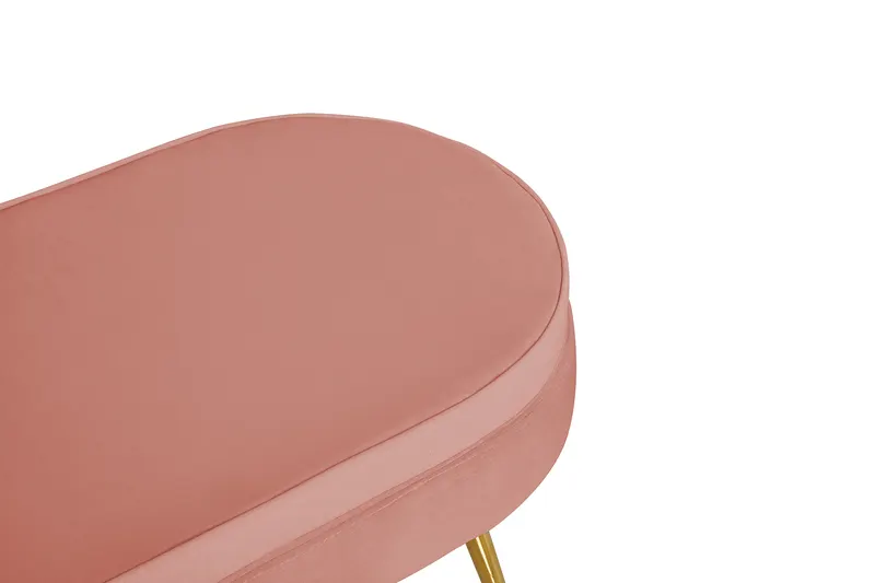 Sitzpouf oval aus Samt Rose, Ansicht 4