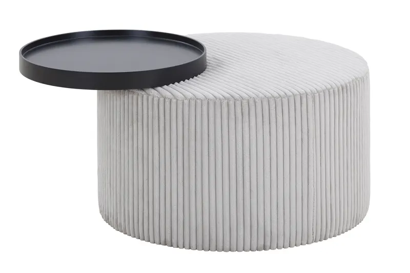 Couchtisch Ø 70 cm mit schwarzem MDF-Tablett, Ansicht 2