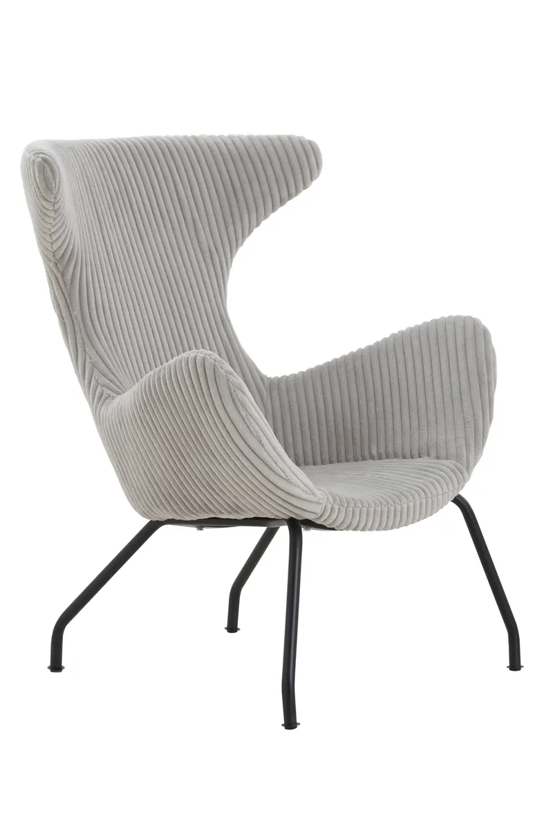 Terje Relaxsessel Grau Texturstoff, Grau, Schwarz