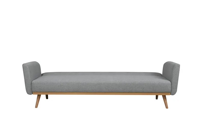 Schlafsofa in Hellgrau mit Birkenholz, Ansicht 2
