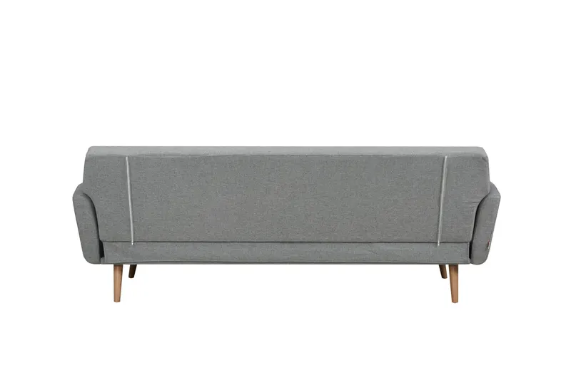 Schlafsofa in Hellgrau mit Birkenholz, Ansicht 3