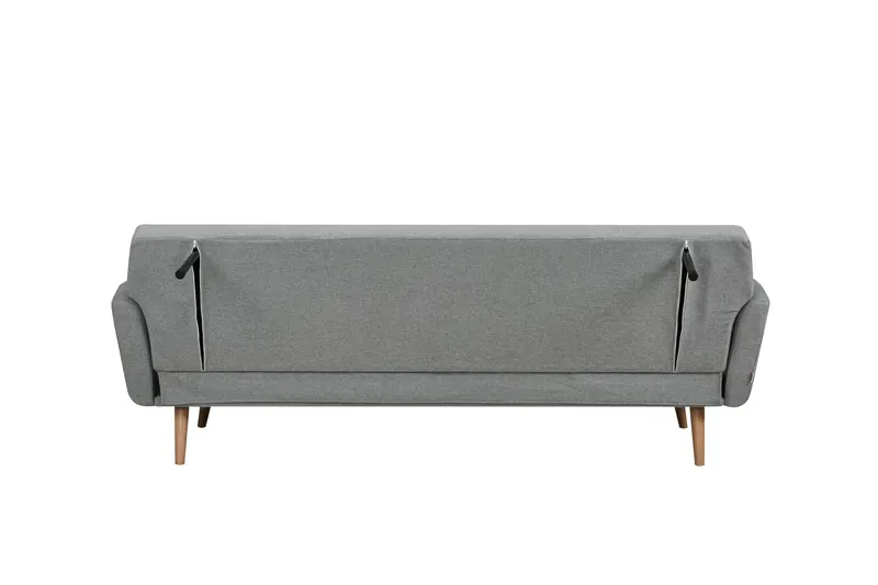 Schlafsofa in Hellgrau mit Birkenholz, Ansicht 4