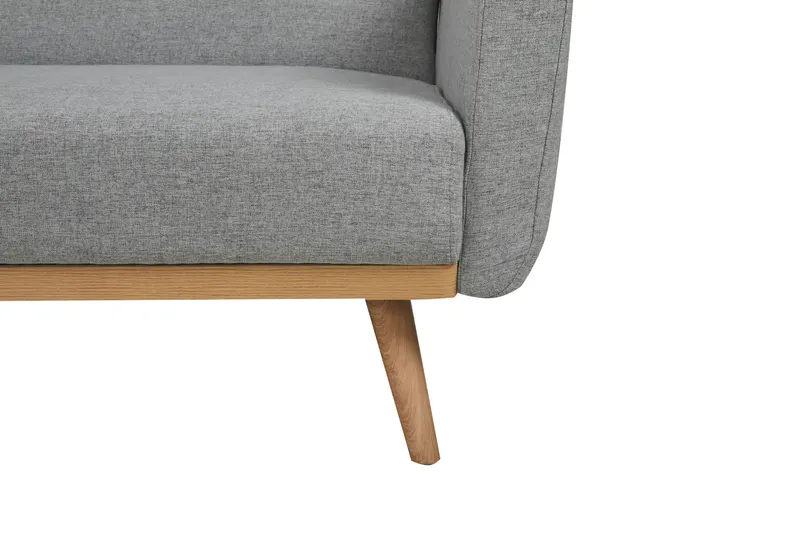 Schlafsofa in Hellgrau mit Birkenholz, Ansicht 5