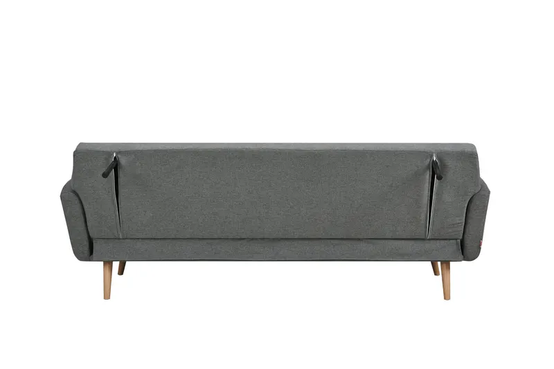Schlafsofa in Grau mit Birkenholz, Ansicht 4