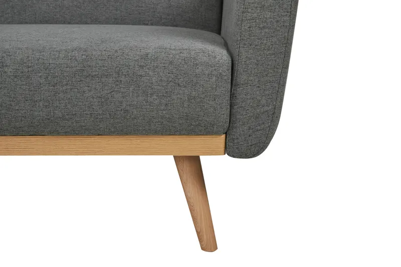 Schlafsofa in Grau mit Birkenholz, Ansicht 5