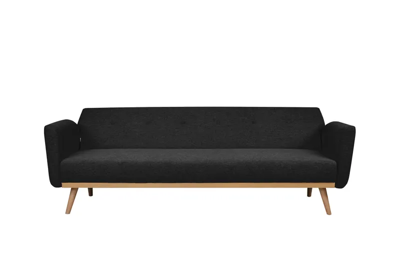Trosa Schlafsofa mit Birkenholz, Schwarz