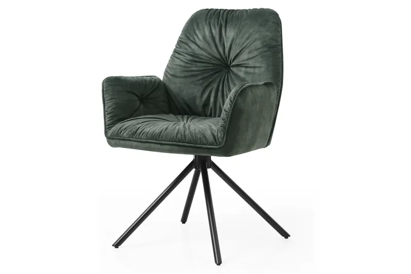Nova Armlehnstuhl mit 360° Drehfunktion, 61 × 59 × 90 cm, Grau/Schwarz