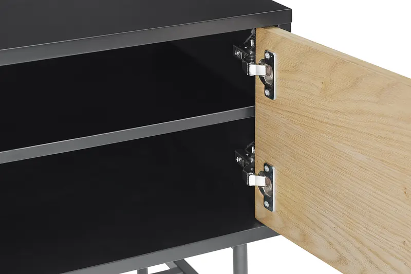 Lowboard Schwarz/Eiche Echtholzfurnier, Ansicht 6