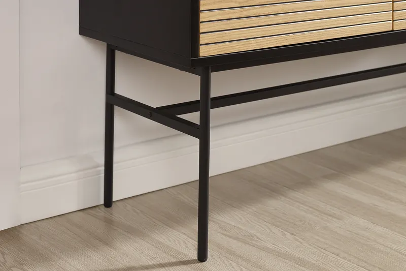 Sideboard Schwarz/Eiche Echtholzfurnier, Ansicht 12