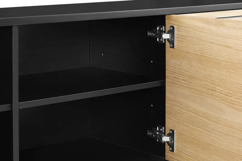 Sideboard Schwarz/Eiche Echtholzfurnier, Ansicht 13