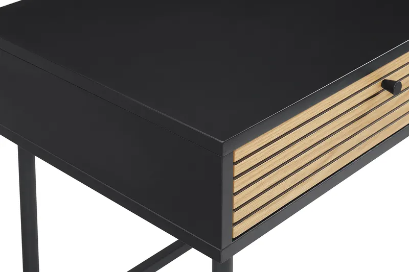 Schreibtisch Schwarz/Eiche Echtholzfurnier, Ansicht 6