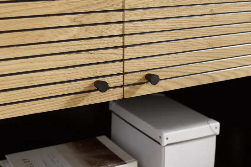 Highboard Schwarz/Eiche Echtholzfurnier, Ansicht 10