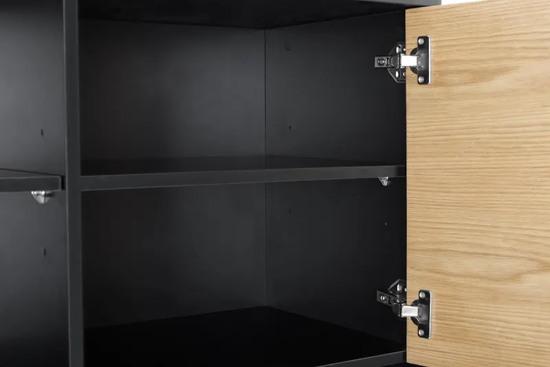 Highboard Schwarz/Eiche Echtholzfurnier, Ansicht 12